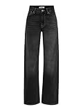 Only, Jeans, jeunes, jambes larges, passants de ceinture, taille haute, patte de boutonnage