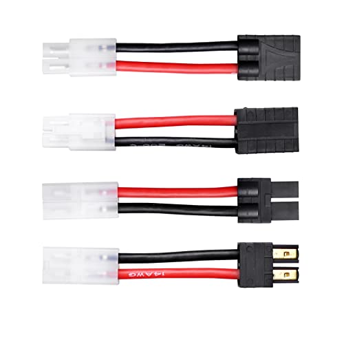 Hobbypark Rc Battery/Charger Adapter Connector For Traxxas To Tamiya Plugs With 14Awg Gauge Wire #TOP6