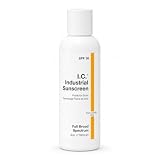 I.C. Industrial Sunscreen Mineral Based SPF 36 Physical Zinc Protection Full Broad Spectrum, 80 Minute Sweat & Water Resistant, Heat Stress. USA 4oz Bottle (ISSC-4)