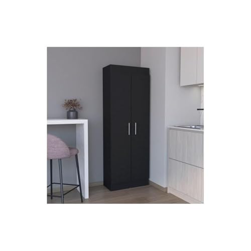 Image of Clinton Pantry Cabinet Engineered Wood Black