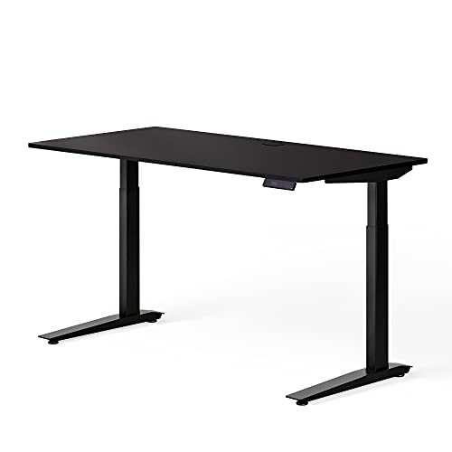 Image of Fully Jarvis Standing Desk 30 inch x 24 inch Black Laminate Top - Electric Adjustable Desk Height from 30 inch to 49 inch with Memory Preset Controller (Rectangle, Black Frame)