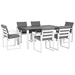 Gartenmöbel-Set Aluminium 6 Personen Grau/Weiß