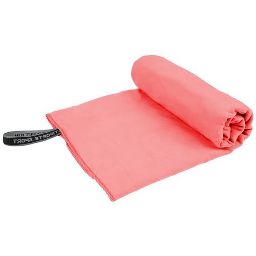 H HANSEL HOME Toalla Gimnasio de Microfibra Rosa - Ligera, Compacta, Absorbente, Secado Rápido - Ideal para Gym, Viaje, Piscina, Playa - 39x55cm - Disponible en 4 Tamaños y 3 Colores