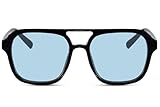 Cheapass Gafas de sol para hombre y mujer, estilo atrevido, máxima protección UV, perfectas para aventuras al aire libre, Ca: 002 - Negro, Large