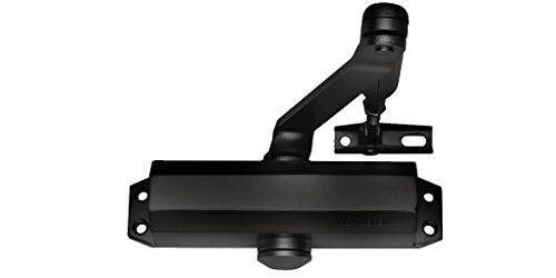 TESA DC110 DC110-1-9005 cierrapuertas, EN 3, brazo articulado, apto para puertas cortafuegos, acabado Negro RAL 9005, control de cierre regulable, ajuste de velocidad y golpe final, uso interior