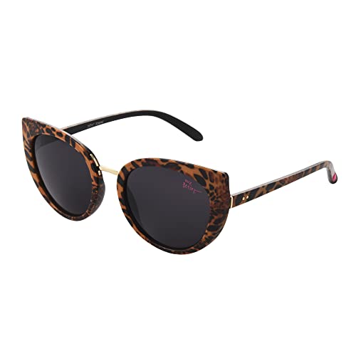 Betsey Johnson Women's Glam-More Sunglasses Cateye, Brown Leopard, 55mm