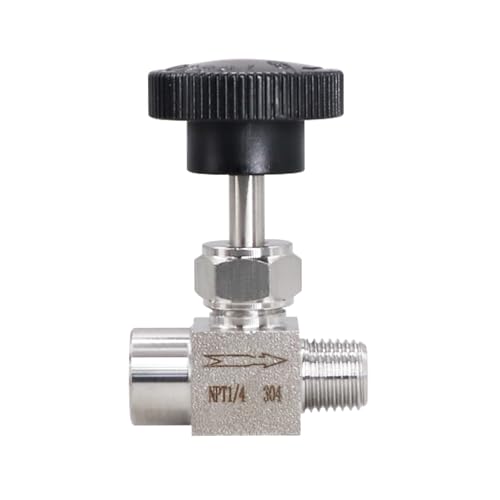 Napredak Gas Needle Valve 1/4 NPT Female x 1/4 NPT Male, Stainless Steel Industrial Control Valves for Oil and Water, 1PC