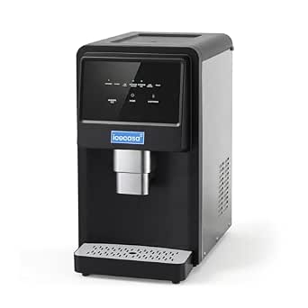 ICECASA Commercial Nugget Ice Maker Countertop Touchless Paddle Dispensing, 80Lbs/24H Soft Chewable Ice, Touch Screen, Dual Water Supply, ETL Certified