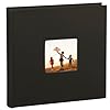 Hama Album Photo Jumbo 'Fine Art' 30×30cm (100 Pages Noires pour 400 Photos 10×15cm à coller, Fenêtre de Couverture Personnalisable, Élégant Format Carré) Noir