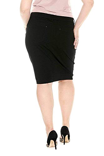 Jack David Women's Plus Size Blue Wash Soft Curvy Stretch Denim Jeans Skirt 2X2