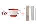 Produktbild Villeroy & Boch Manufacture Rouge Kaffeeobertasse 6 Stück Nr. 1042381300 und 4er Set EKM Living Edelstahl Strohhalme