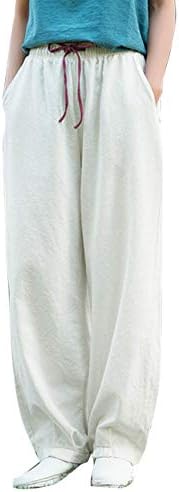 Women's Baggy Linen Wide Leg Trousers