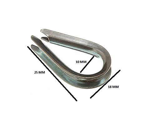 20 x Wire Rope THIMBLES Cable Grip U Clamps M4 BZP Weather Proof Steel