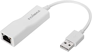 Edimax USB 2.0 Fast Ethernet LAN Adapter, USB to RJ45 100Mbps Network LAN Converter, Plug and Play, Windows, MacBook Pro/Air and More, EU-4208, White
