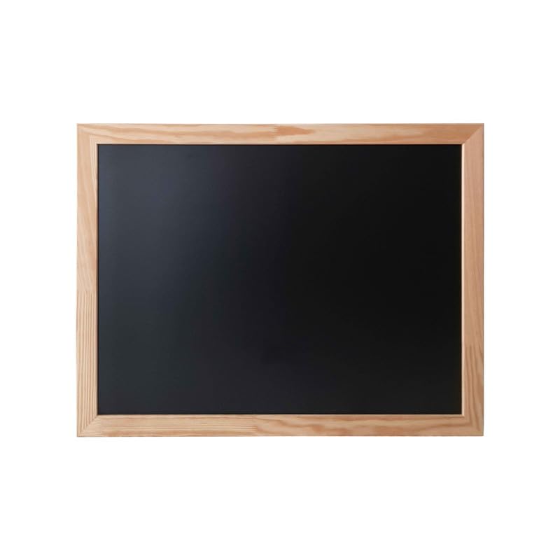 Ardoise murale double face moulure large en bois brut dimensions 87 x 67 cm