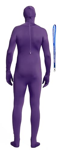 Image of Full Bodysuit Include Zipper Helper Unisex Spandex Stretch Adult Costume Zentai Disappearing Man Body Suit