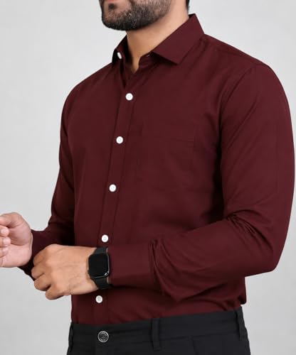 Image of CB-COLEBROOK Men's Casual, Regular Fit, Solid Colour, Lightweight, Button Down, Casual Wear, Shirt with Pocket. Suitable for Office & Casual Use