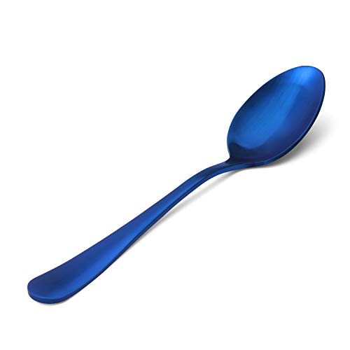 image for sharecook Matte Blue Silverware Set, Satin Finish 20-Piece Stainless S