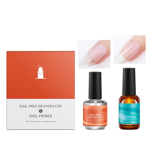 2PCS Esmaltes Semipermanentes Para Uñas Y Base Coat- Esmalte De Uñas En Gel Adecuado Para Y Uñas Artificiales, Desidratador De Uñas Pulido Seco Rápido, Mejorar La Adhesión (#1, 15g)