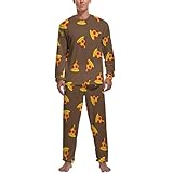 Schlafanzug Herren Schlafanzug Set Pyjamas Loungewear Nachtwäsche 2Tlg. Pizza