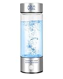 Aqua Vital Hydrogen Water Bottle 2026 Generator 16 oz/470 ml SPE-PEM Ionized H₂ Hydration Bottle USB-C Rechargeable Glass Flask with Auto Shut-Off Portable Sports & Travel Hydrogenated Water Machine