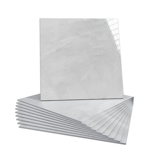 Marble Pattern PVC Peel-and-Stick Wall Tiles (30x30cm) – Waterproof Self-Adhesive Vinyl for Decorative Walls, Low-Traffic Floors, Bathroom & Kitchen Backsplash (G60 (10 Pcs))