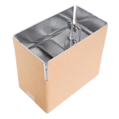 Healeved Isolierter Versandkarton mit Aluminiumfolienauskleidung Faltbare Kühlbox für Meeresfrüchte 5 kg Kapazität 29X18X20cm Frischeerhalt für Kühltransport