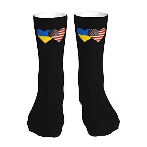Media Deporte Bandera De Ucrania Y Bandera De Estados Unidos Calcetines Futbol Antiampollas Medias Deportivas Transpirables Calcetines Deporte Para Senderismo Yoga Aniversario 40Cm