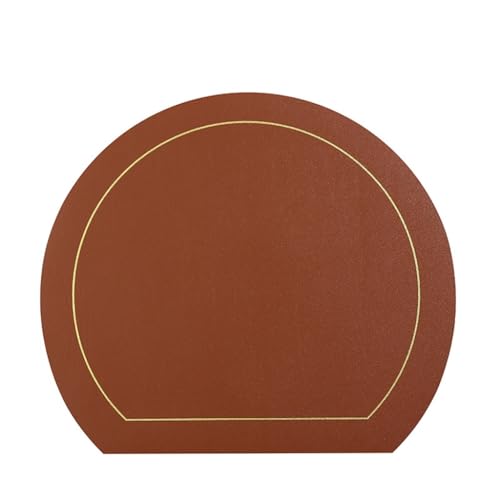 Napperon en cuir semi-circulaire tapis isolant de table napperon - 2