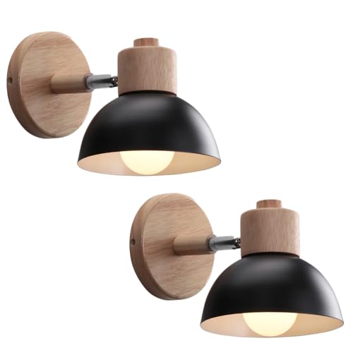 WOTTES Applique Murale Industrielle Vintage Lampe Murale Interieur Sconce Rétro Luminaire Applique Abat-jour E27 Ø15CM pour Salle à Manger Escalier Chambre...