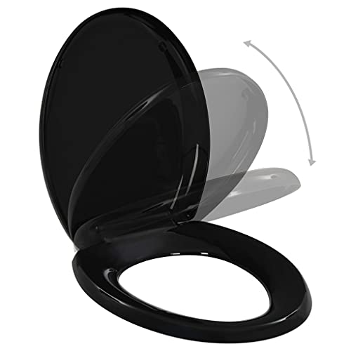 Susany Abattant WC à Fermeture en Douceur Siège de Toilette Libération Rapide Noir 01 Cover