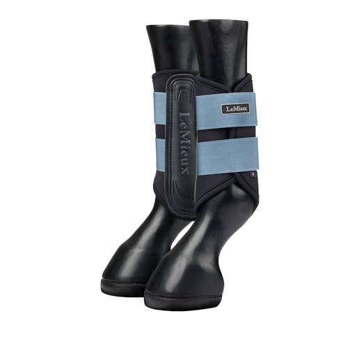 LeMieux Grafter Brushing Horse Boots - Protective Gear and Training Equipment - Equine Boots, Wraps & Accessories - Ice Blue - Large