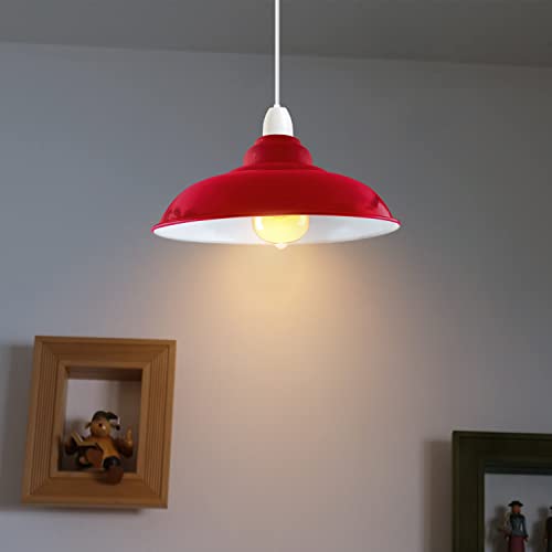 LEDSone Industrial Ceiling Pendant Light Shades, Retro Vintage Style Curvy Shaped Pendant Lamp Shade For Pendant Ceiling Lights
