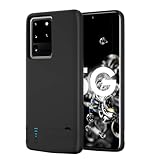 Battery Case for Galaxy S20 Ultra, Extended Charging Cases for Samsung Galaxy S20 Ultra 6000mah Rechargeable External Backup Power Bank Charger Cover, Black