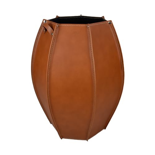 Porte-parapluie d'intérieur avec bac amovible anti-goutte cuir marron LIMAC Design