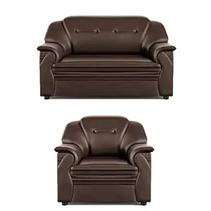 Sekar Lifestyle Polyurethane Series Leatherette Sofa Set for Living Room (Brown, 2+1 Seater)