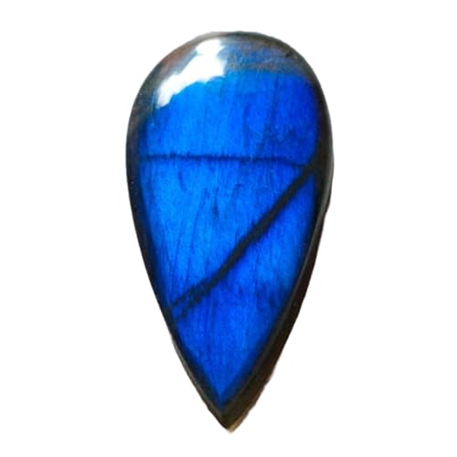 Cabochon labradorite bleue véritable 32x16mm, gemme poire de haute qualité