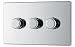 Produktbild BG Electrical FPC83P-01 Dimmerschalter, schraubenlos, 400 W, 3 Gang, 2-Wege, poliertes Chrom, 400 W