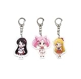 EBTY DREAMS Inc. - Set of 3 Sailor Moon Acrylic Keychain Rei Hino (Sailor Mars), Minako Aino (Sailor Venus), Chibiusa (Sailor Mini Moon)