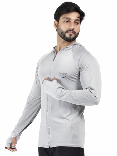 Image of Diamond Fashion Men's Gym Hoodie Jacket | Lightweight Stretchable Activewear for Workout, Running & Fitness | Quick Dry Full Zip Sports Hoodie for Men