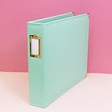Craftelier Album fotograficzny ze skóry ekologicznej z turkusowymi czapkami, 3 pierścieniami i 5 etui o wymiarach 30,5 x 30,5 cm (30,5 x 30,5 cm) | konfigurowalny, idealny do fotografii, układów i
