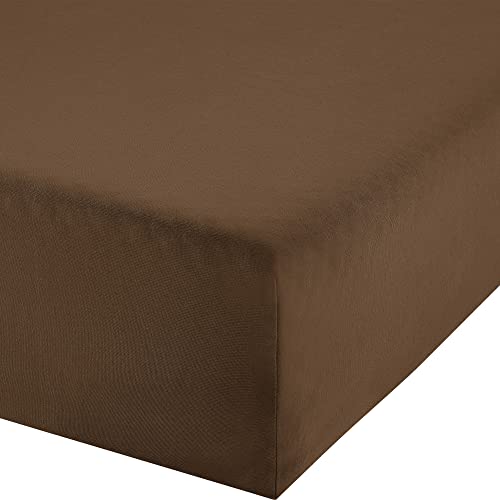 Erwin Müller Boxspringbett-Spannbettlaken Freising Elasthan-Jersey-Stretch - Dunkelbraun Größe 180x200 cm - 200x220 cm - dehnbar, antipilling, bügelfrei, Rundumgummi