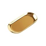 Homoyoyo Edelstahl Tablett Groß Professionelles Flaches Snack Handtuchtablett Langlebiges Poliertes Edelstahl Vielseitig Nutzbar als Medizinische Servierablage Goldfarben