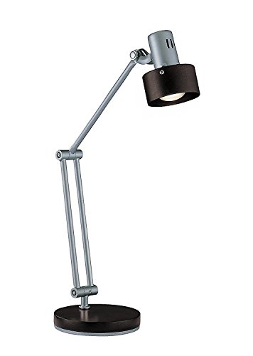 Lite Source LS-21091 Duccio Desk Lamp, Silver with Dark Walnut Shade Lite Source LS-21091 Duccio Desk Lamp, Silver with Dark Walnut Shade