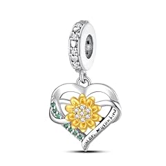 sunflower love heart dangle charms