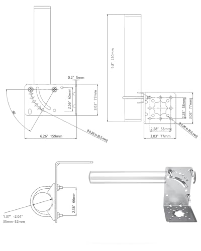 Support Starlink réglable kit de montage toit et mur pour antenne rectangulaire - 6