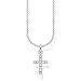 Thomas Sabo Damen Halskette Kreuz pavé silber 925 Sterlingsilber, 38-45 cm Länge