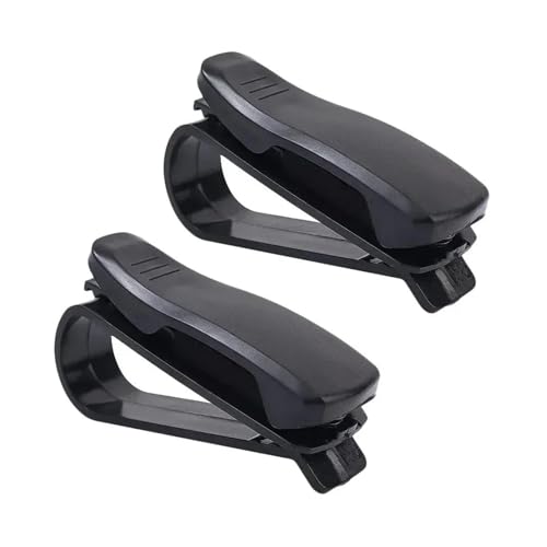 Support lunettes voiture universel noir lot de 2 pinces pour pare-soleil auto