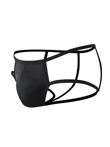 Floerns Men's Cut Out Strappy Brief Breathable G String Thong Jockstrap Underwear