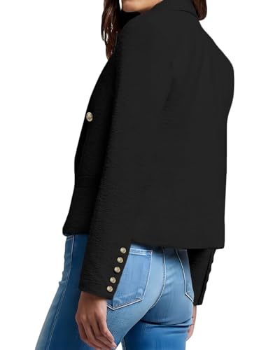 Womens' Casual Blazer 2024 New Spring Cropped Elegant Ladies Lightweight Open Front Work Office Business Pocket Jacket4